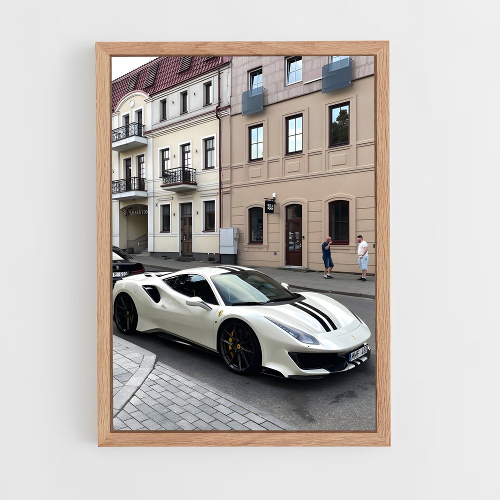 Poster Éclair Blanc – affiche Ferrari (vue 4)
